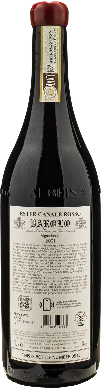 Giovanni Rosso Barolo Vigna Rionda Ester Canale Rosso 2021
