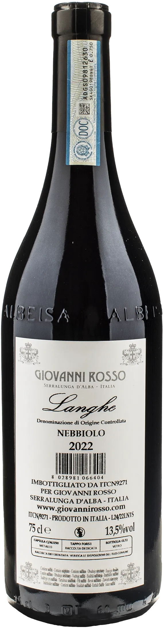 Giovanni Rosso Langhe Nebbiolo 2022