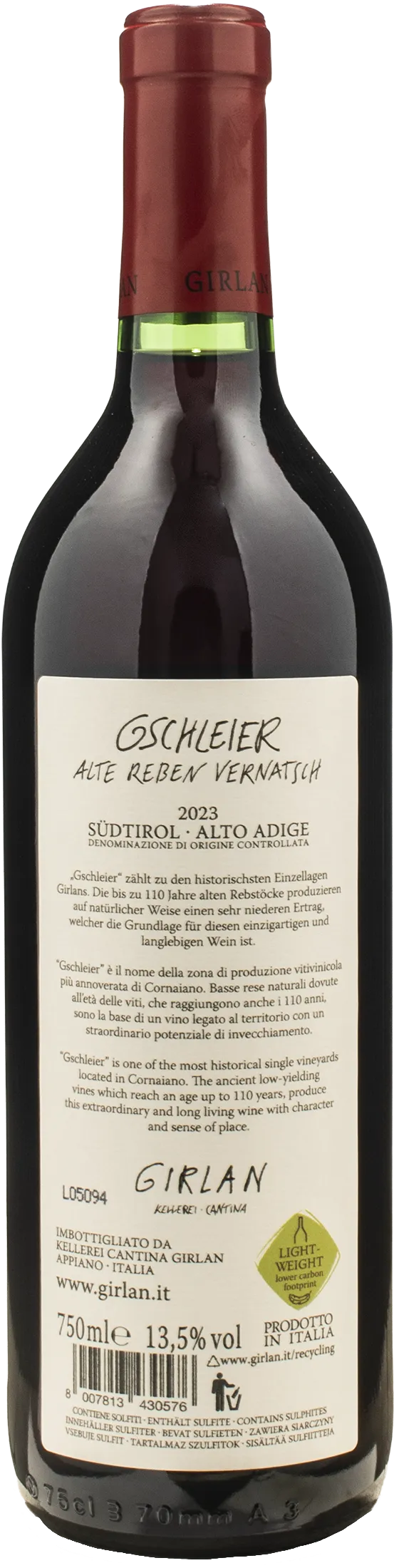 Girlan Gschleier Alte Reben Vernatsch 2023