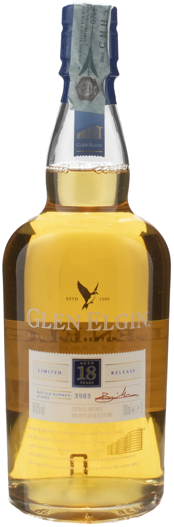 Glen Elgin Single Malt Scotch Whisky Limited Release 18 Y.O. 0.7L