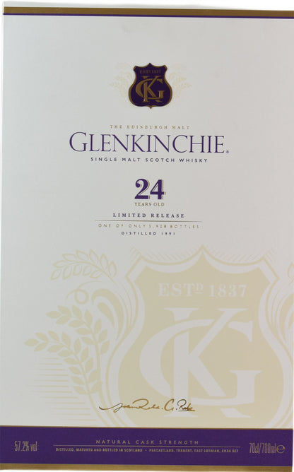 Glenkinchie Single Malt Scotch Whisky Natural Cask Strength Limited Release 24 Anni