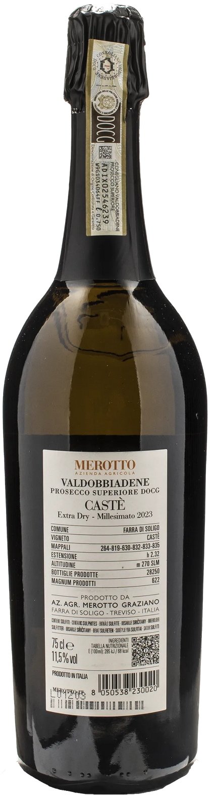 Graziano Merotto Valdobbiadene Prosecco Superiore Castè Extra Dry Millesimato 2023