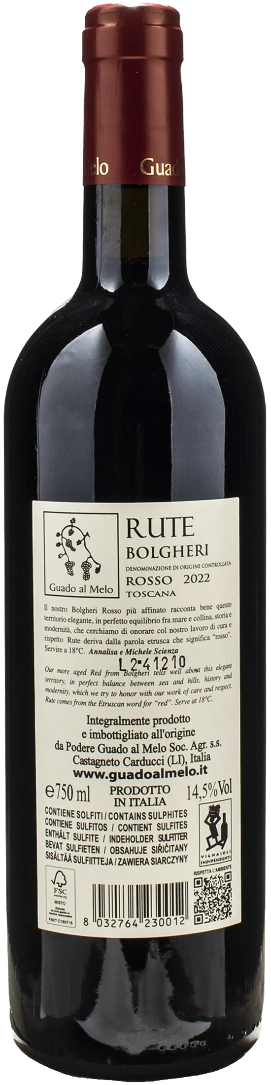 Guado al Melo Bolgheri Rute 2022