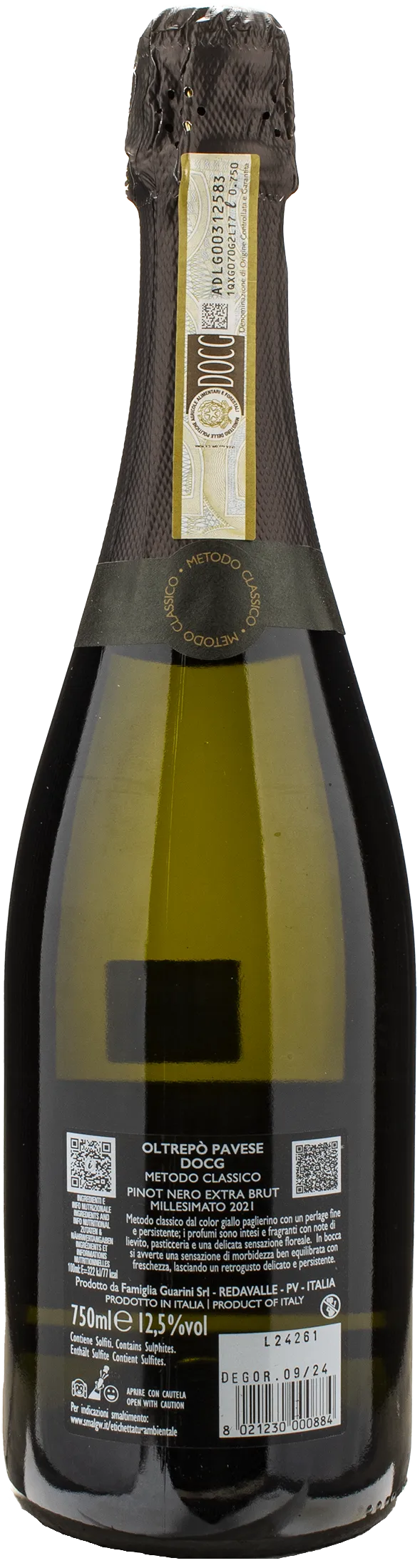 Guarini Lebolle Oltrepo Pavese Metodo Classico Pinot Nero Extra Brut 2021