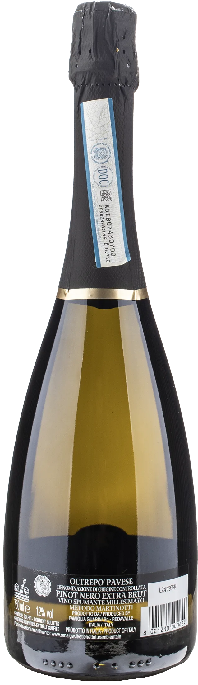 Guarini Spumante Le Bollè Oltrepò Pavese Pinot Nero Extra Brut 2023