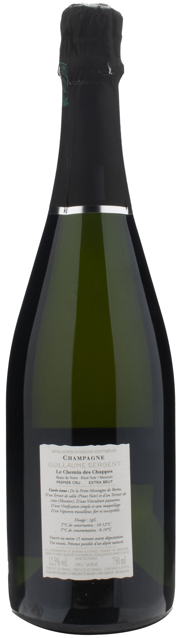 Guillaume Sergent Champagne 1er Cru Blanc de Noir Le Chemin des Chappes Extra Brut