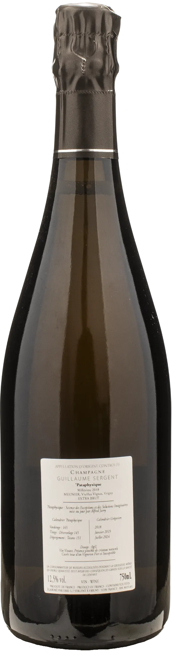 Guillaume Sergent Champagne Pataphysique Extra Brut 2018