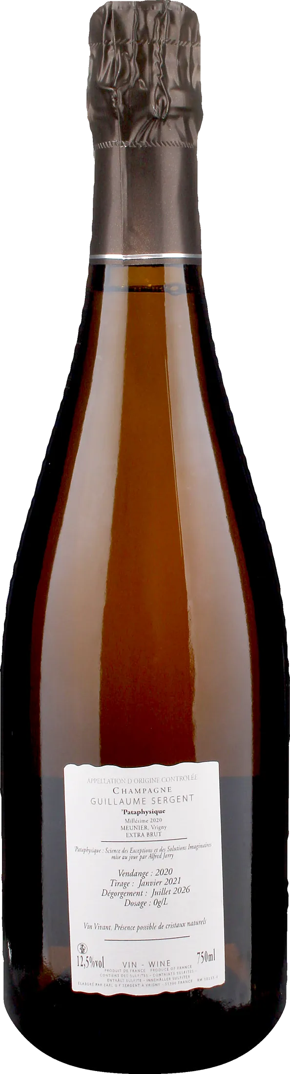 Guillaume Sergent Champagne Pataphysique Extra Brut 2020