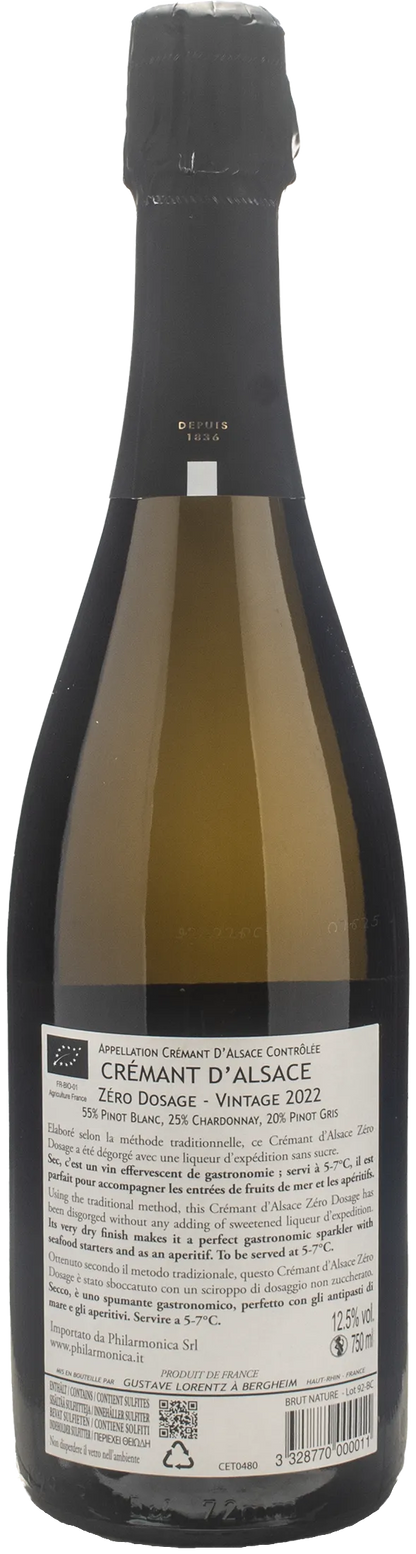 Gustave Lorentz Cremant d'Alsace Zero Dosage 2022
