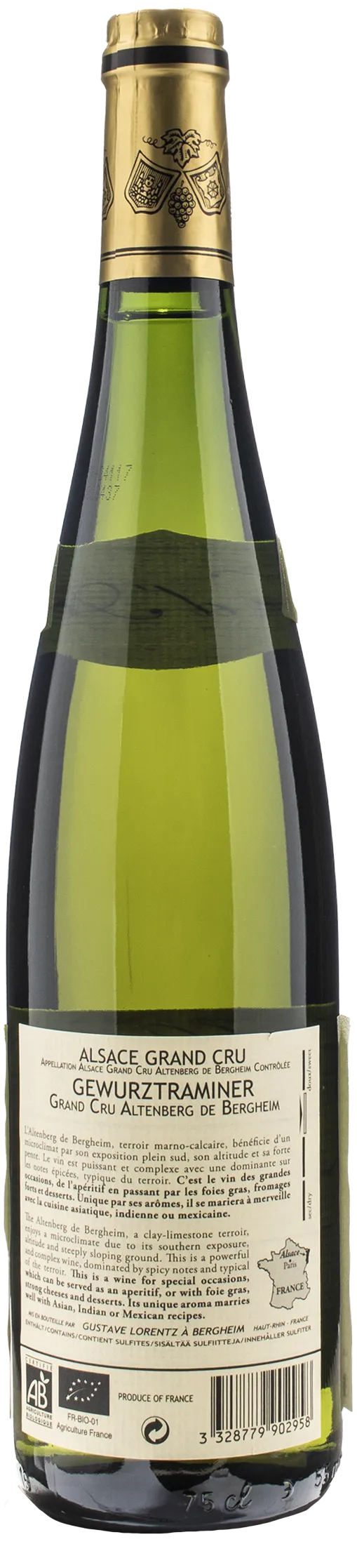 Gustave Lorentz Gewurztraminer Alsace Grand Cru Altenberg de Bergheim 2016