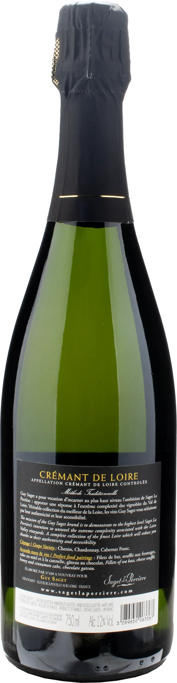 Guy Saget Crémant de Loire Murano Methode Traditionnelle