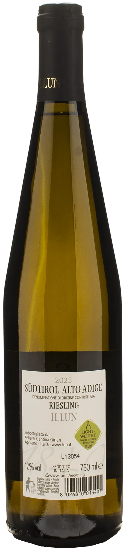 H. Lun Alto Adige Riesling 2023