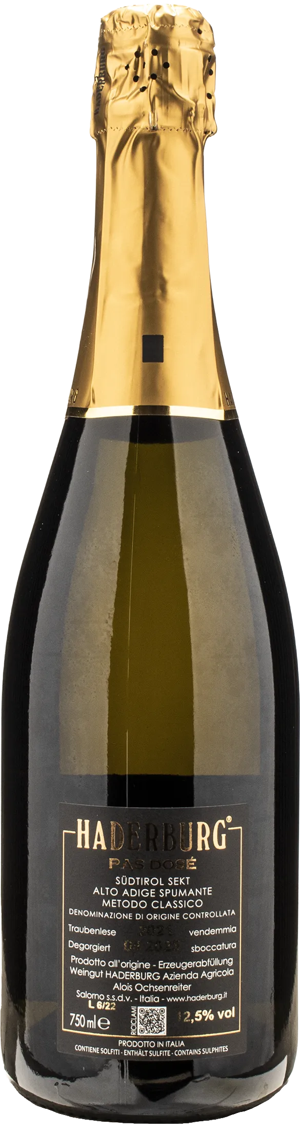 Haderburg Metodo Classico Pas Dose Millesimato 2021