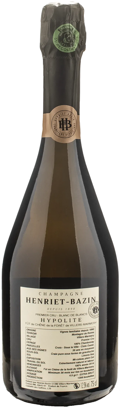 Henriet Bazin Champagne 1er Cru Blanc De Blancs Hypolite Fut de Chene Extra Brut
