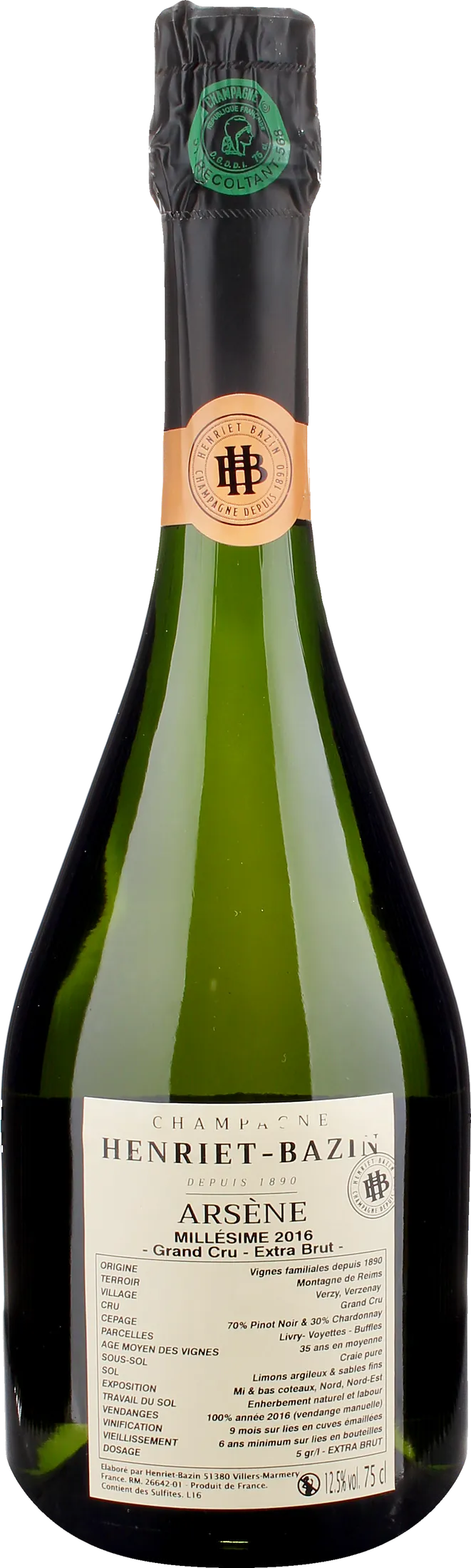 Henriet Bazin Champagne Arsene Grand Cru Extra Brut 2016