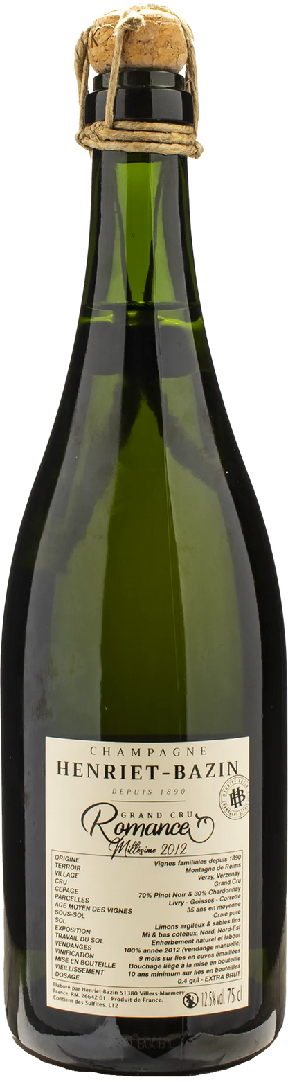 Henriet Bazin Champagne Grand Cru Extra Brut Romance 2012