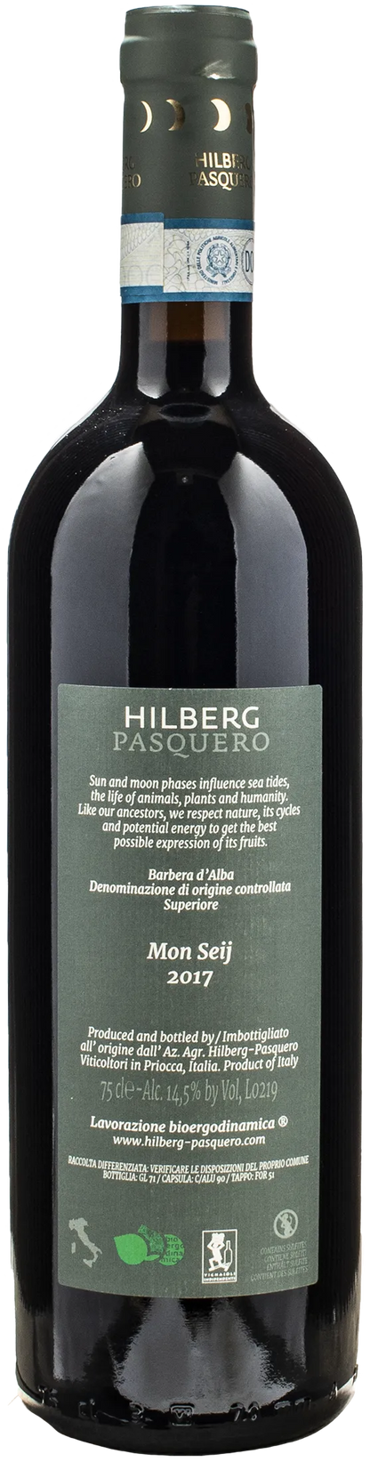 Hilberg Pasquero Barbera d'Alba Superiore Mon Seij 2017
