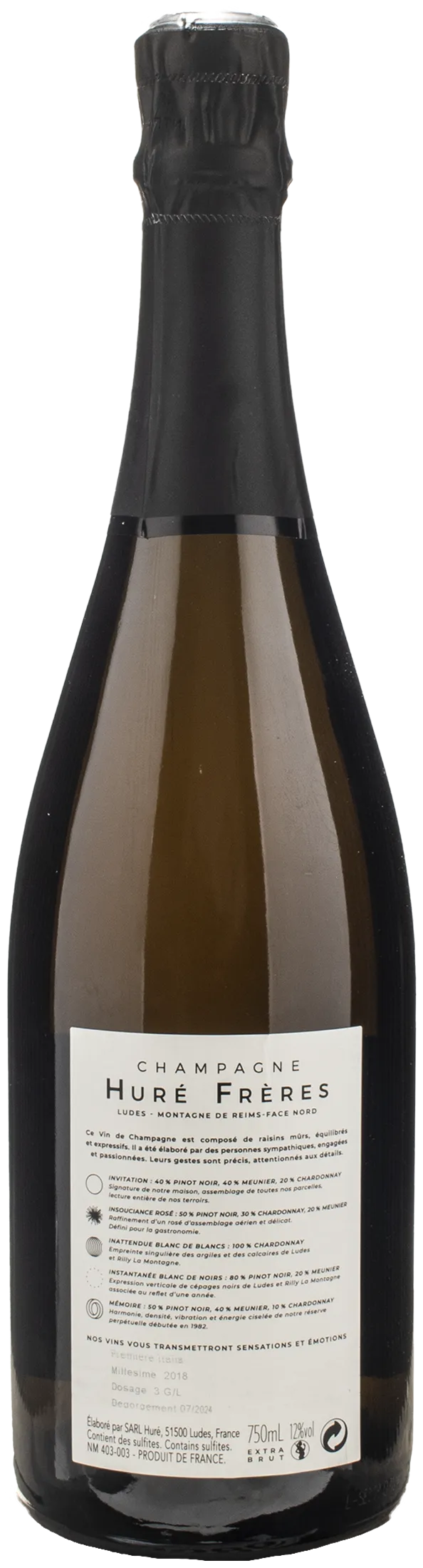 Huré Freres Champagne Blanc De Noirs Instantanée Extra Brut 2018