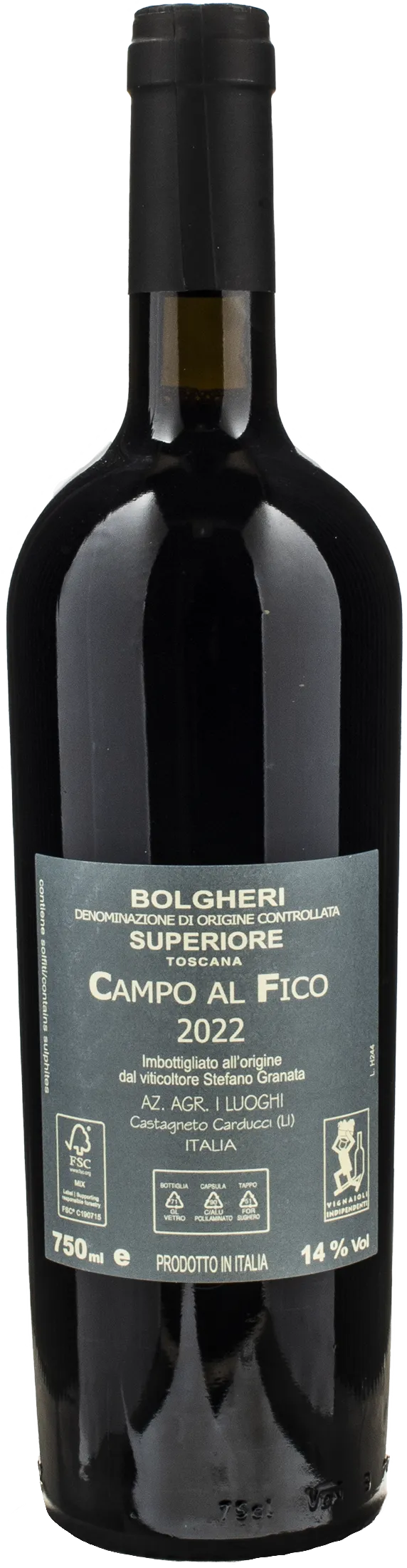 I Luoghi Bolgheri Rosso Superiore Campo al Fico 2022