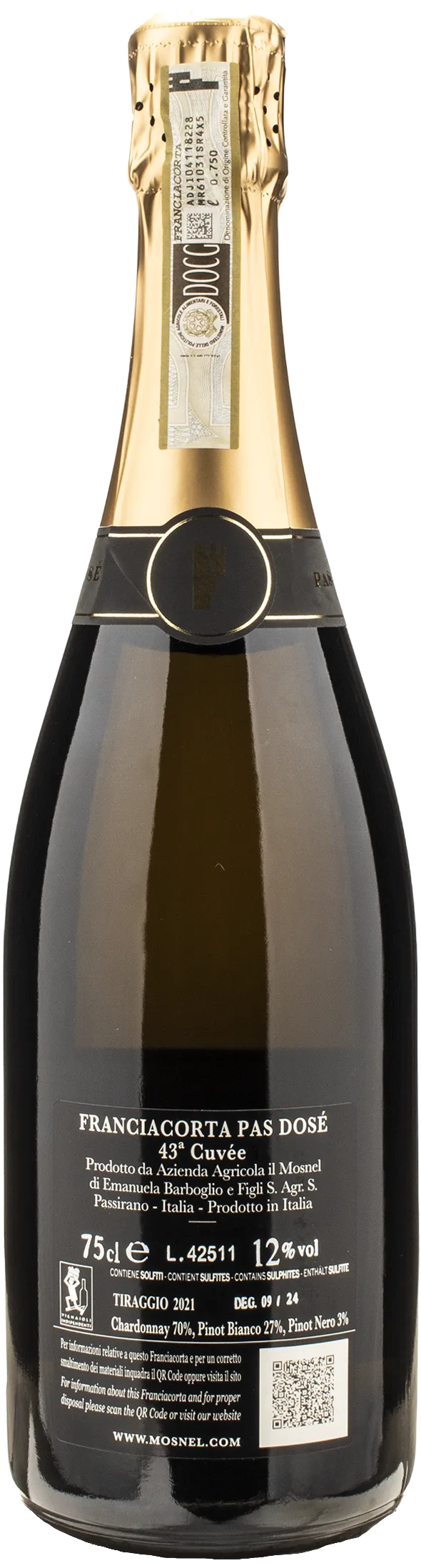 Il Mosnel Franciacorta Pas Dose 43 Cuvee