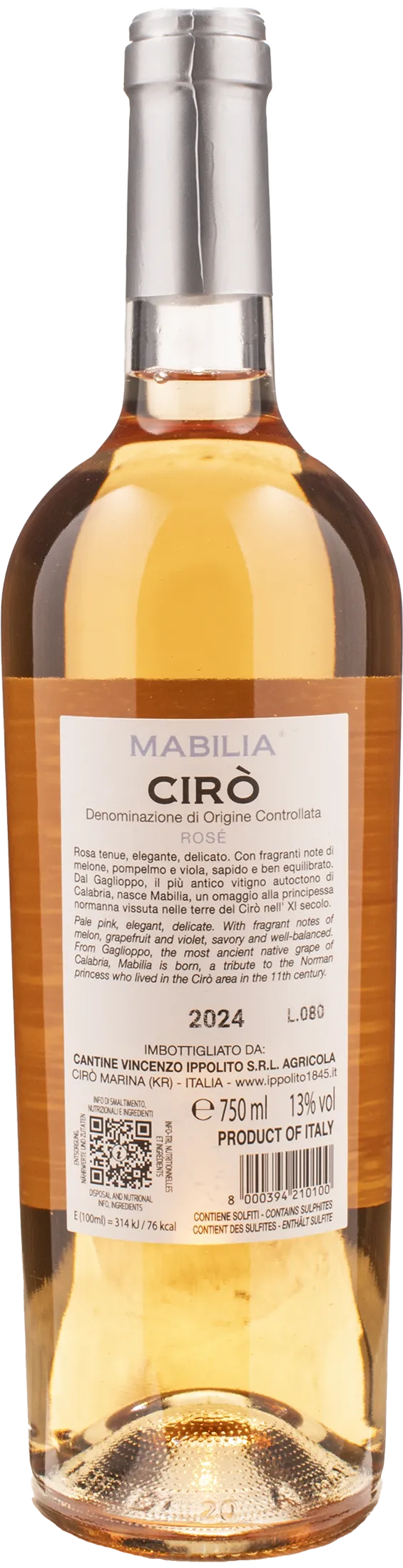 Ippolito 1845 Ciro Rosè Mabilia 2024