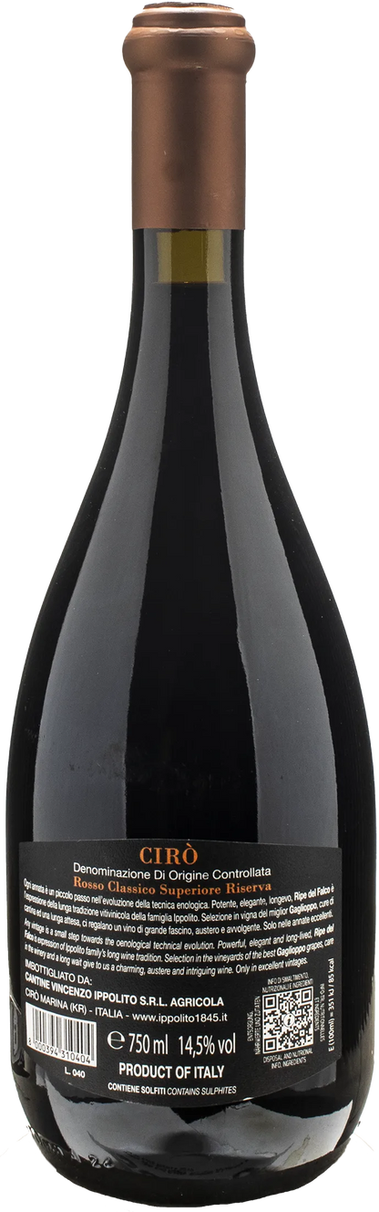 Ippolito 1845 Cirò Rosso Classico Superiore Ripe del Falco Riserva 2017