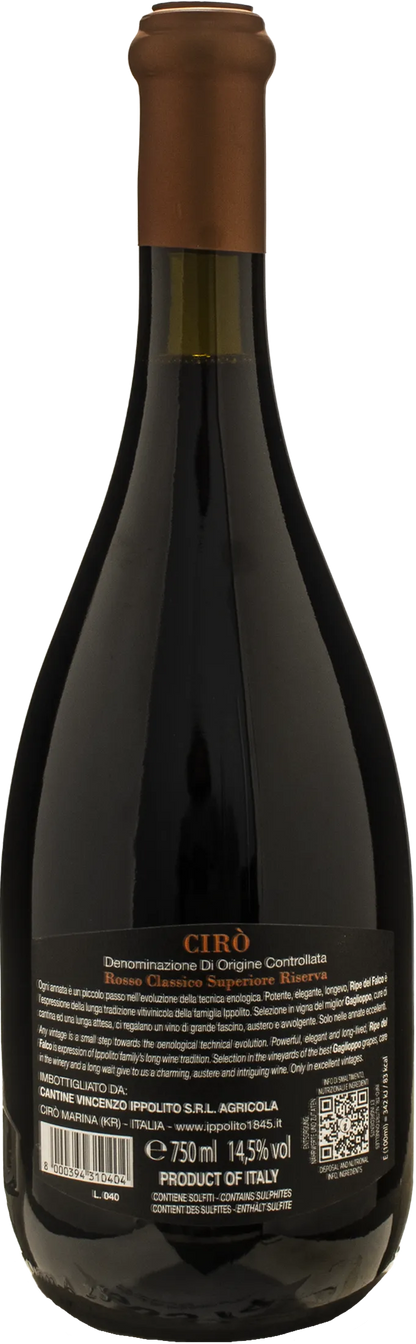 Ippolito 1845 Ciro Rosso Classico Superiore Ripe del Falco Riserva 2018
