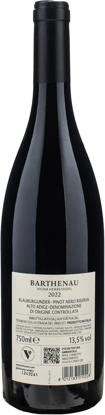 J.Hofstatter Barthenau Pinot Nero Vigna Herbsthofl 2022