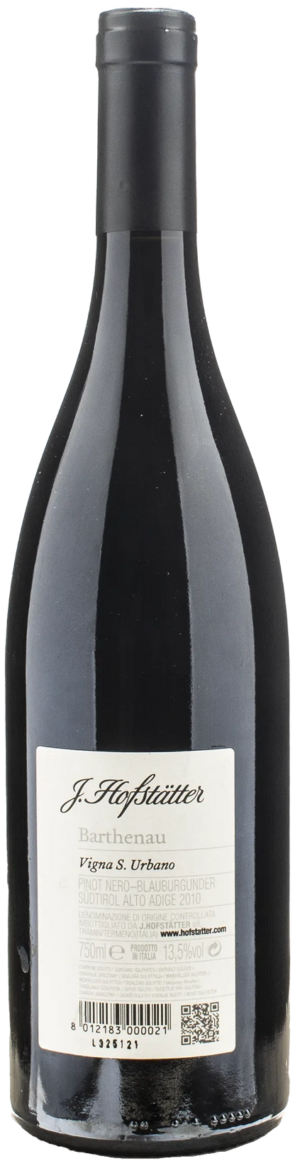 J. Hofstatter Barthenau Pinot Nero Vigna S. Urbano 2010