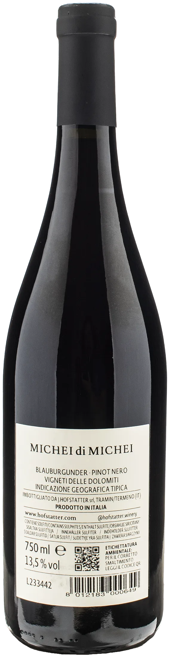 J. Hofstatter Michei di Michei Pinot Nero 2021