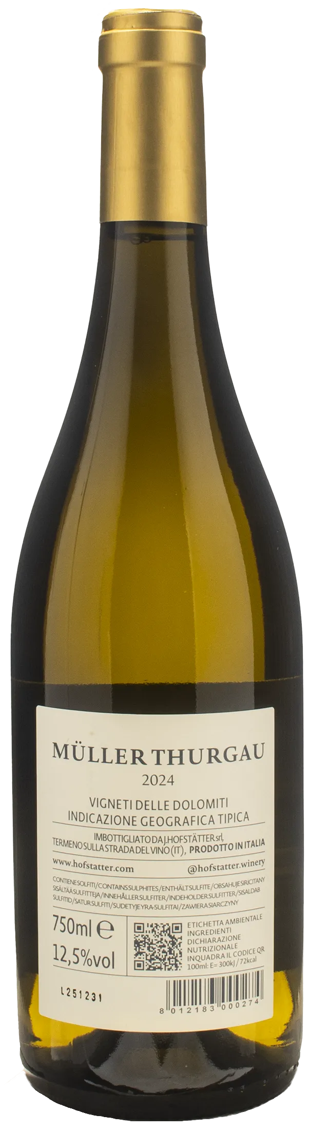 J. Hofstatter Muller Thurgau 2024