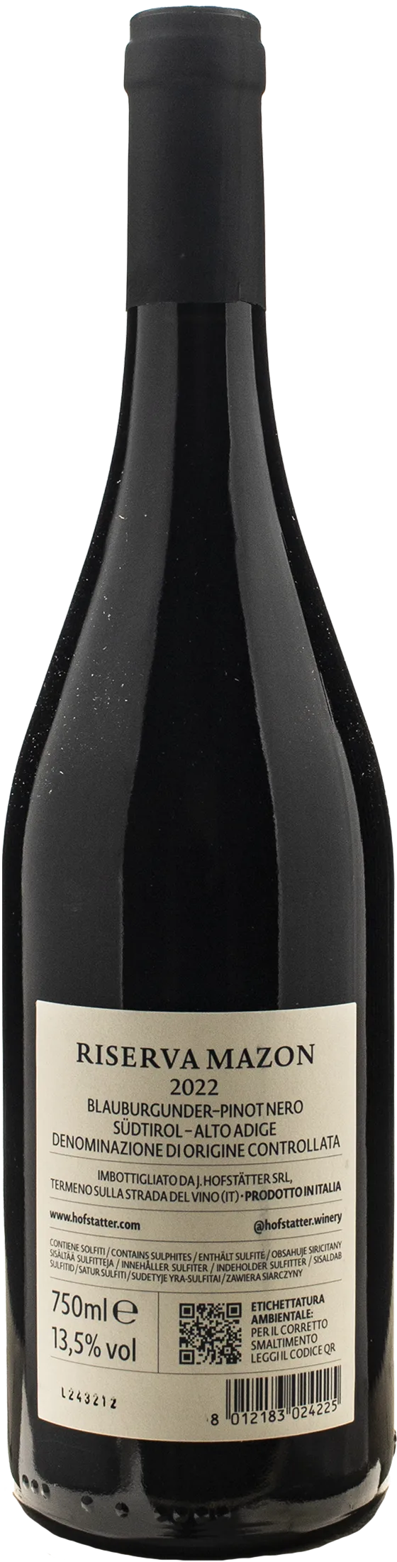 J. Hofstatter Pinot Nero Riserva Mazon 2022