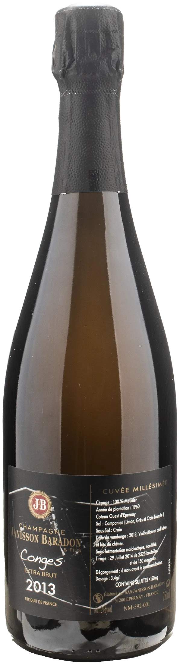 Janisson Baradon et Fils Champagne Conges Parcellaire d'Epernay Extra Brut 2013