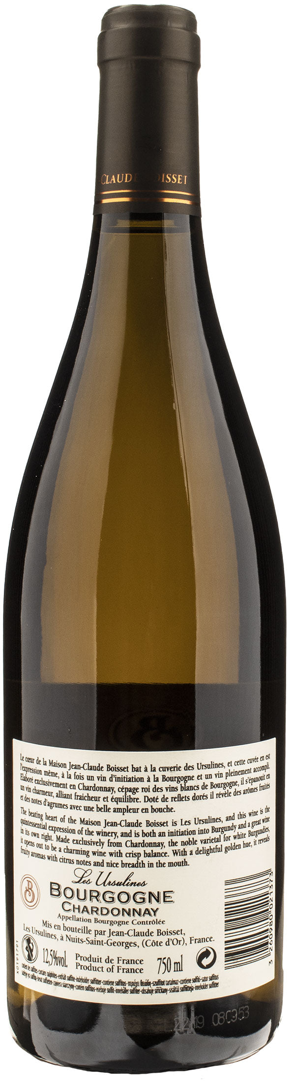Jean Claude Boisset Bourgogne Chardonnay Les Ursulines 2021