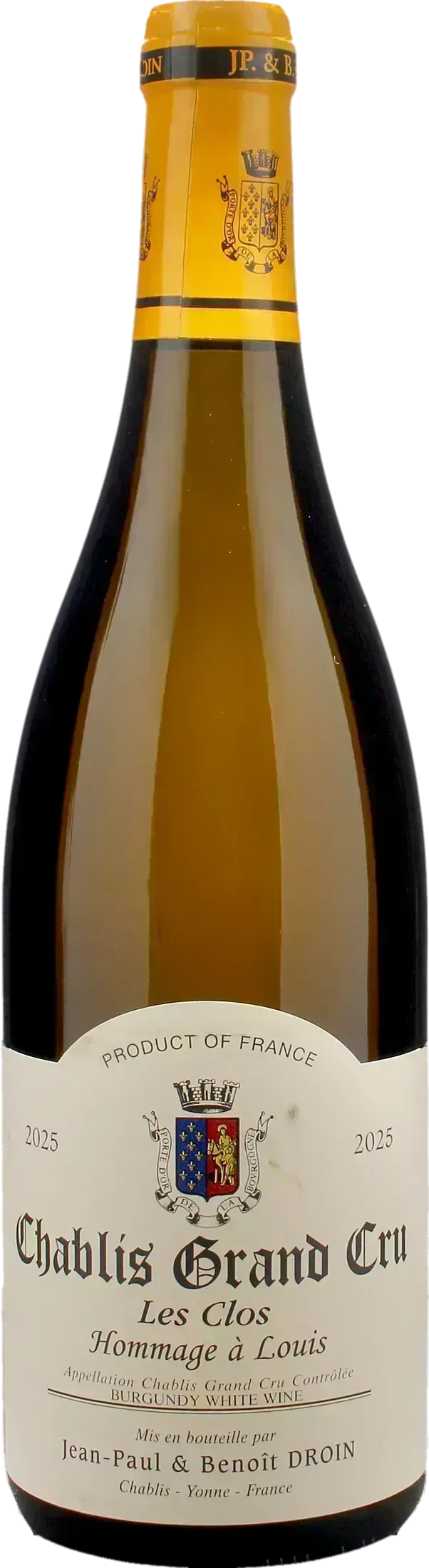 Jean Paul & Benoit Droin Chablis Grand Cru Les Clos Hommage a Louis 2025