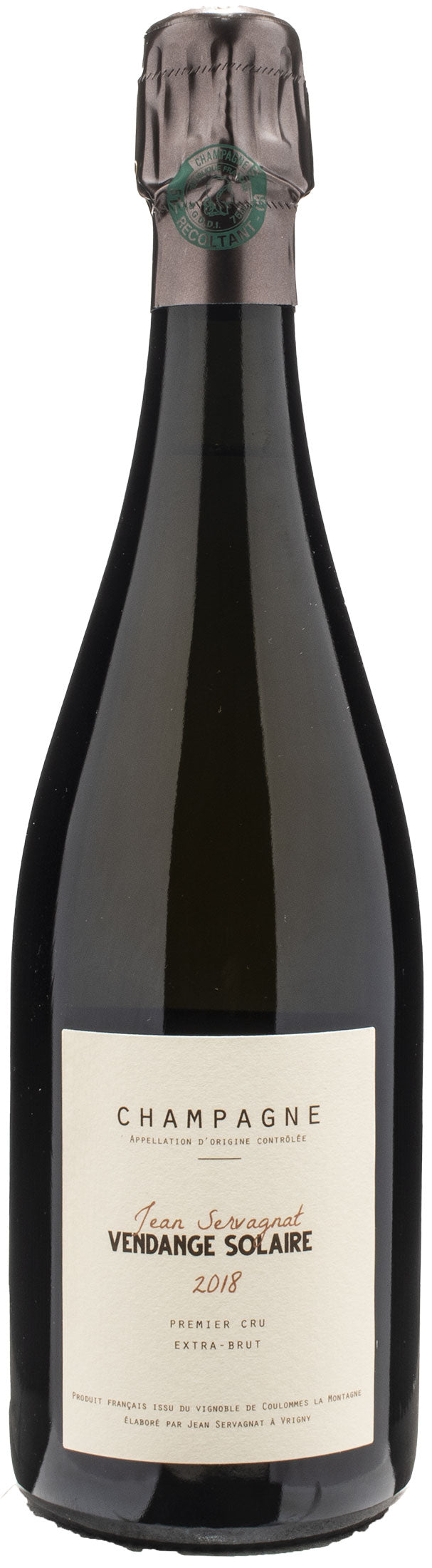 Jean Servagnat Champagne Vendanges Solaires 1er Cru Extra Brut 2018