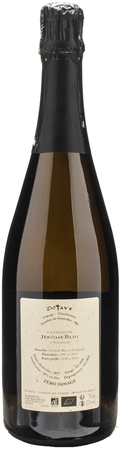 Jerome Blin Champagne Cuvee Octave Chardonnay Zero Dosage
