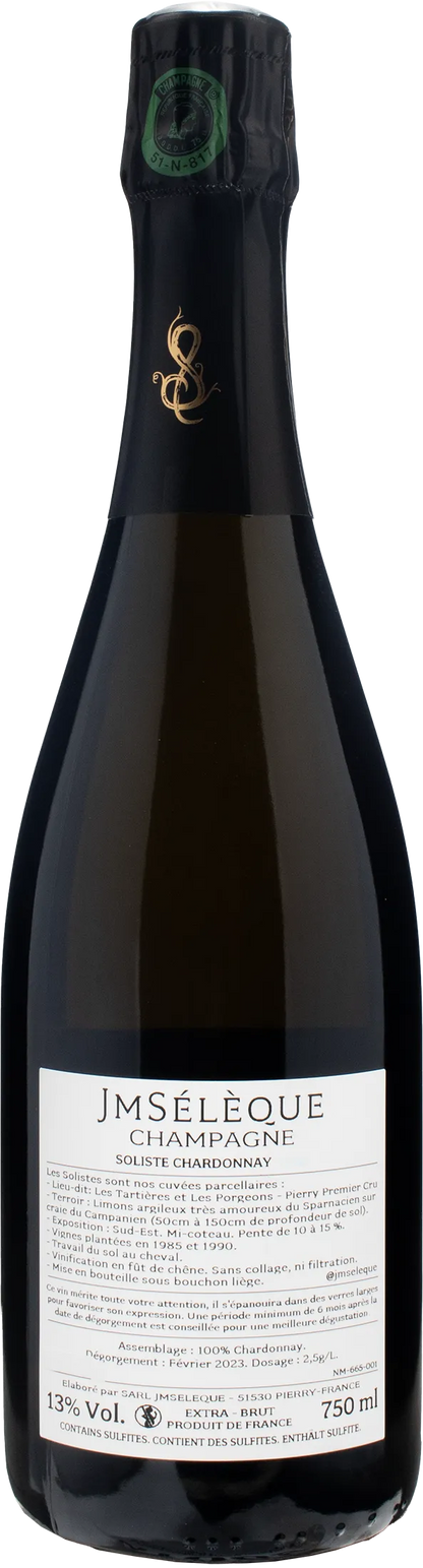 JM Seleque Champagne Soliste Chardonnay Pierry 1er Cru Les Tartieres Et Les Porgeons Extra Brut 2018