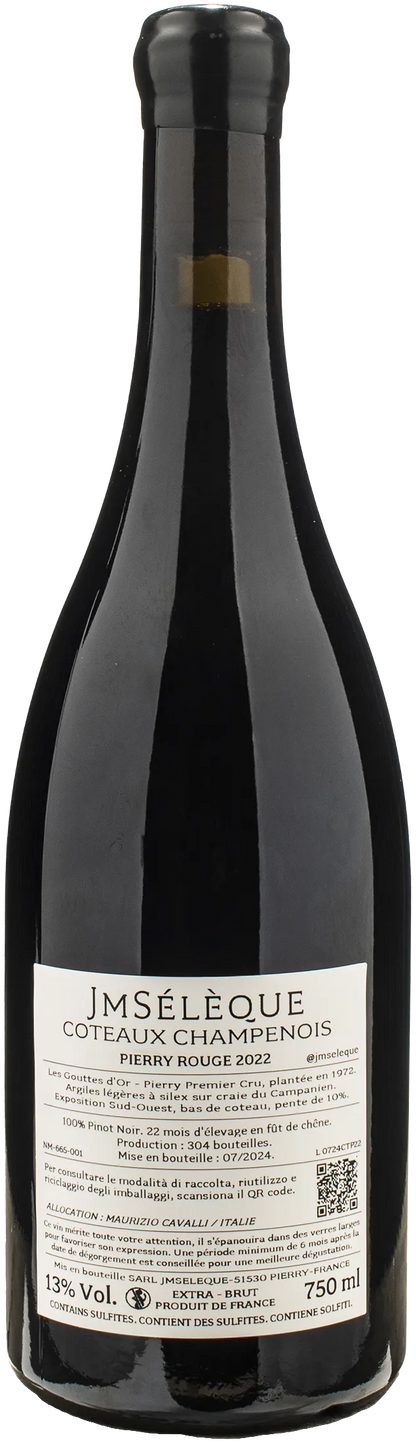 JM Seleque Coteaux Champenois Pierry Rouge Les Gouttes d'Or 1er Cru 2022