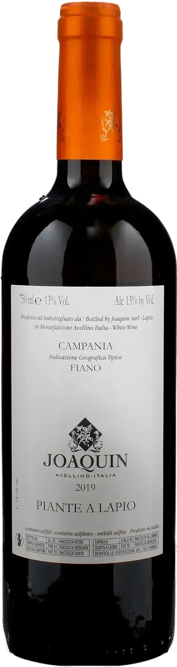 Joaquin Piante a Lapio Fiano di Avellino 2019