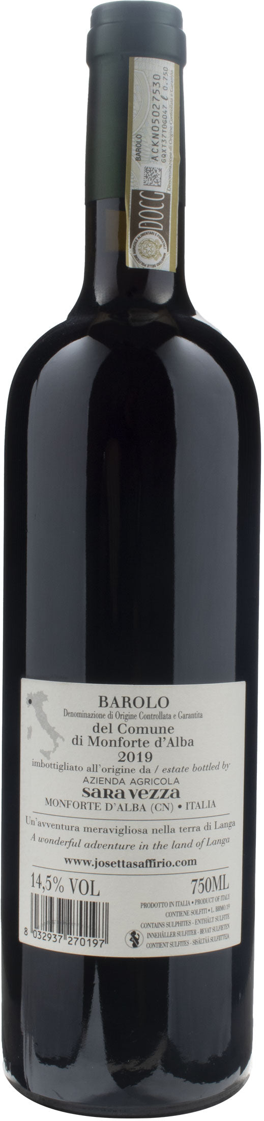 Josetta Saffirio Barolo del Comune di Monforte d'Alba 2019