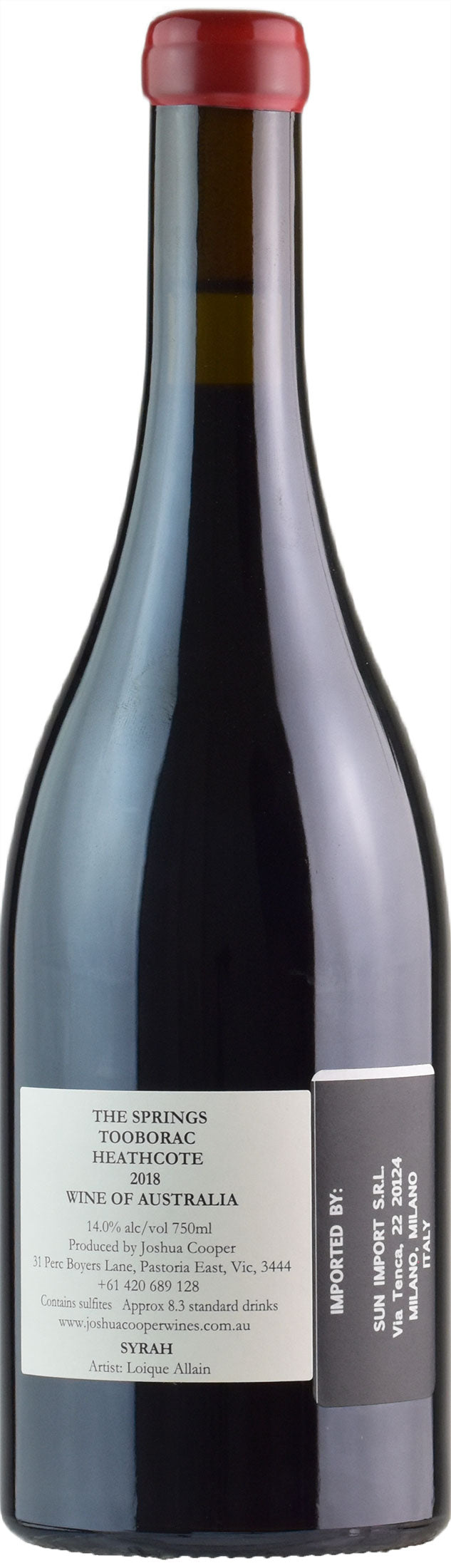 Joshua Cooper Syrah The Springs Tooborac Heathcote 2018