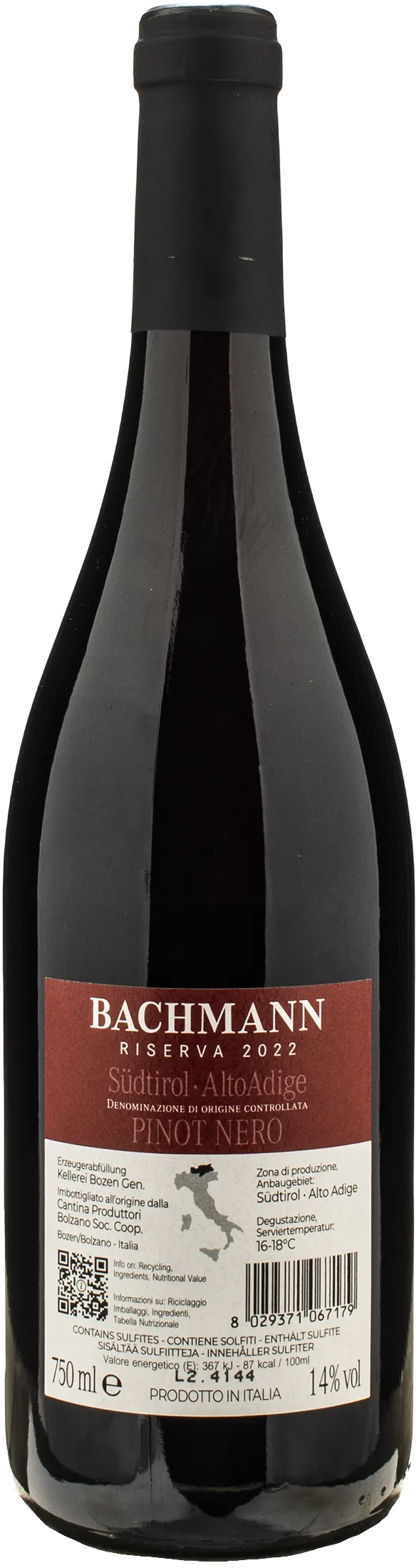 Kellerei Bozen Bachmann Pinot Nero Riserva 2022