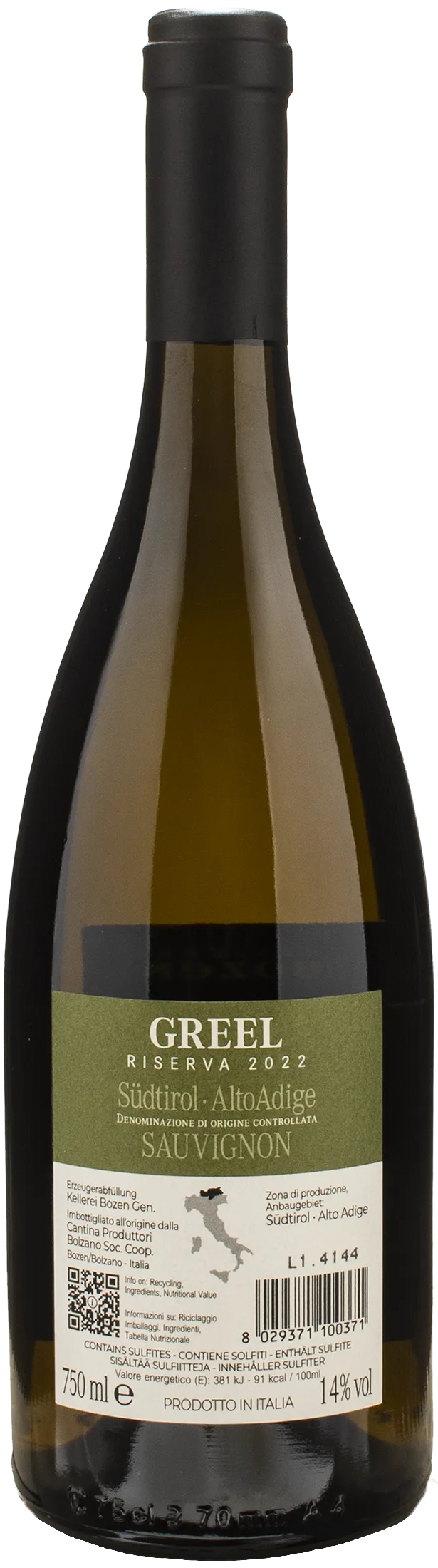 Kellerei Bozen Greel Sauvignon Riserva 2022