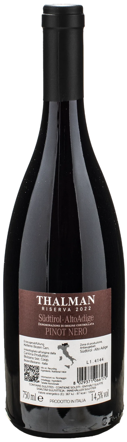 Kellerei Bozen Thalman Pinot Nero Riserva 2022