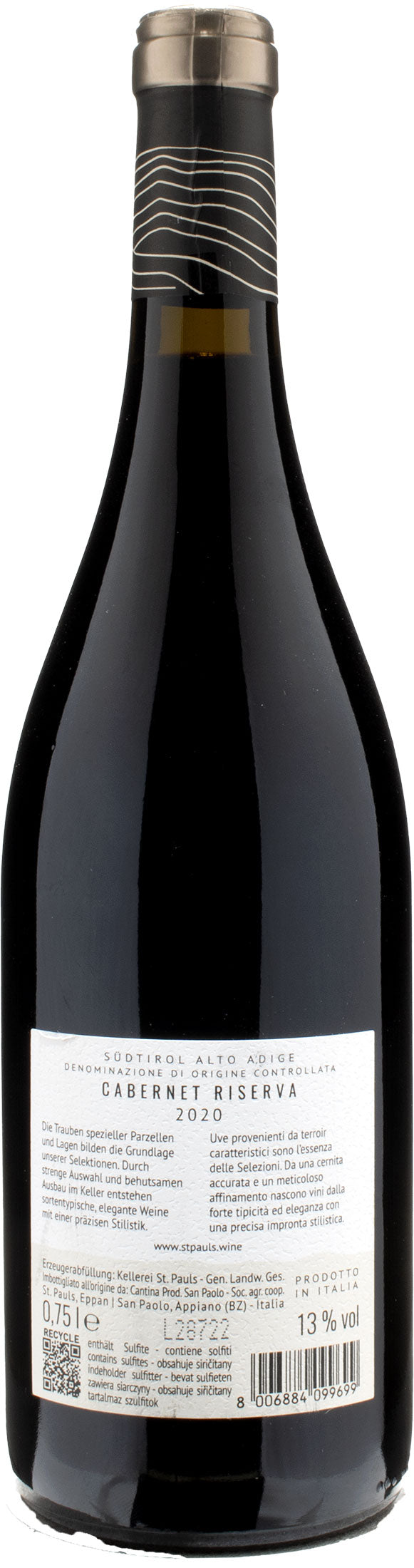 Kellerei St Pauls Cabernet Riserva Turmfeld 2020