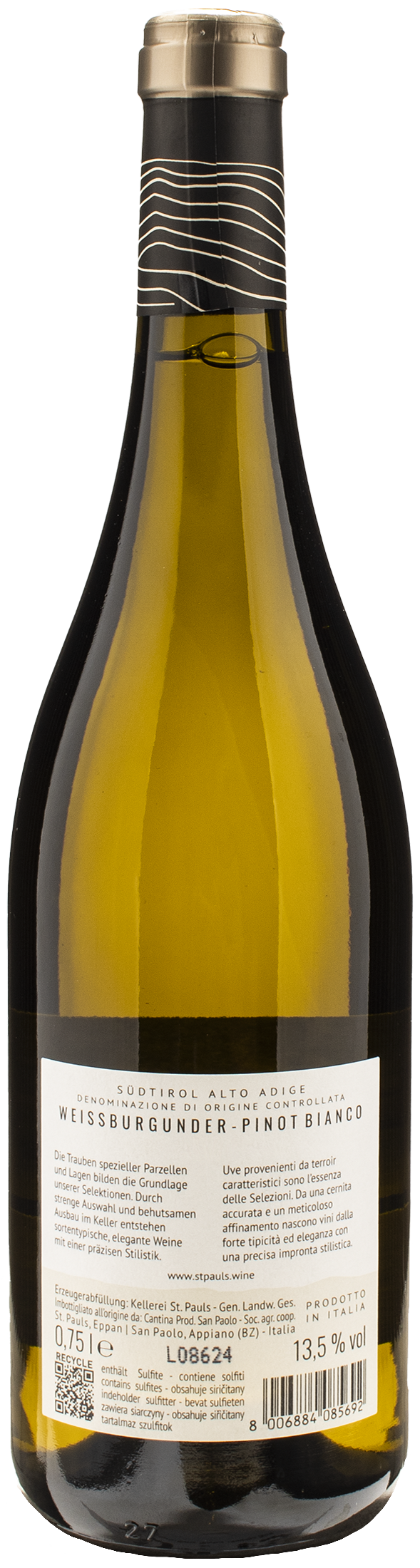Kellerei St Pauls Pinot Bianco Plotzner 2023