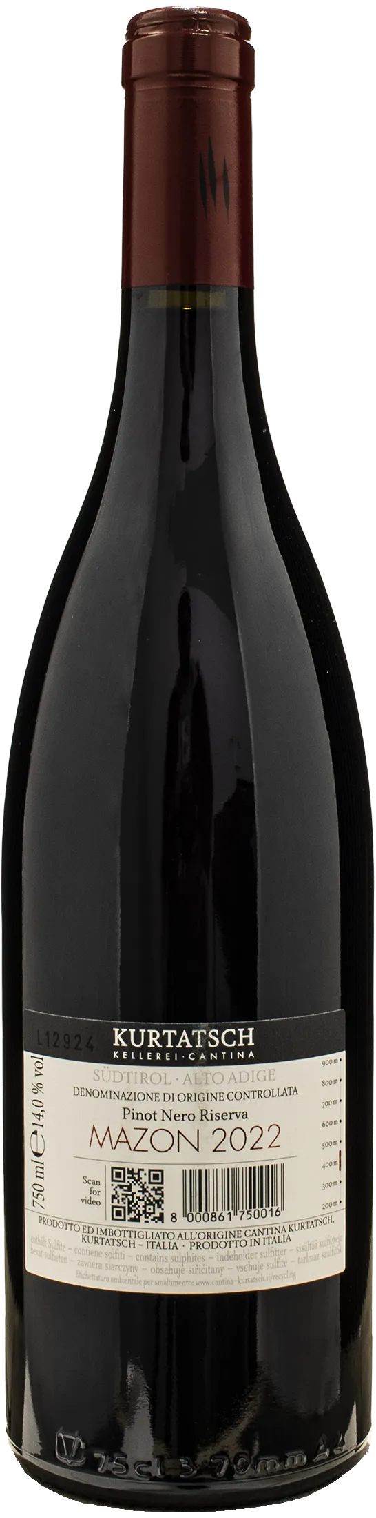 Kurtatsch Pinot Nero Riserva Mazon 2022