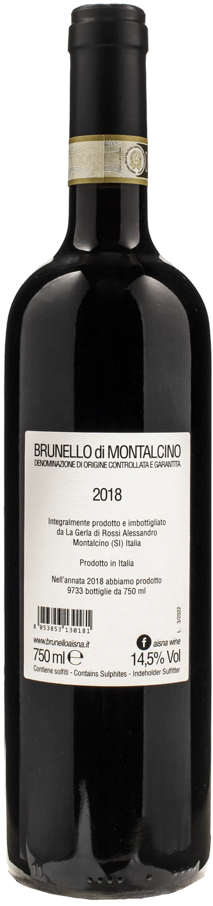 La Gerla Brunello di Montalcino Camponovo 2018