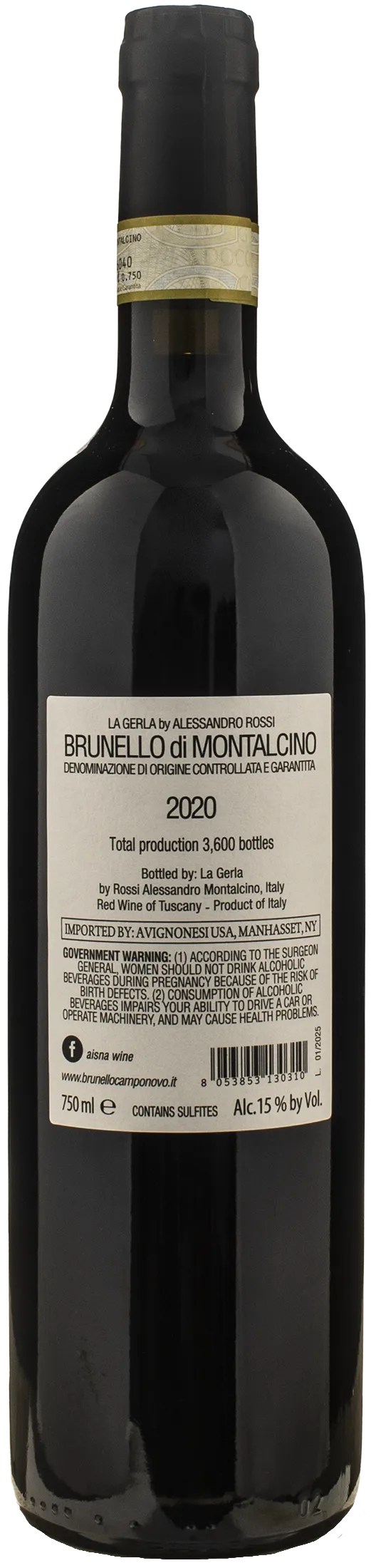 La Gerla Brunello di Montalcino Camponovo 2020